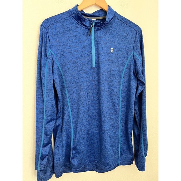 Little Donkey Other - LITTLE DONKEY MARBLED Blue PULLOVER 1/4 ZIP LIGHTWEIGHT SHIRT  SIZE Medium Men
